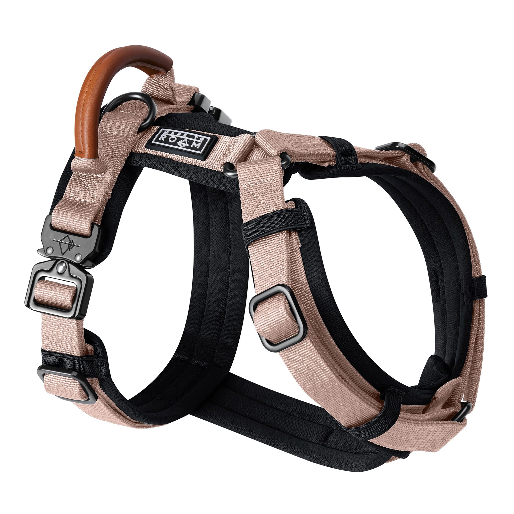 MADE TO ROAM Premium Explorer Harness - Y-Shaped Dog Harness with Adjustable Durable Nylon, Soft Padding, Metal Buckles and Leather Handle for Small, Medium, Large Dogs (Alaska Daybreak, Size 1)