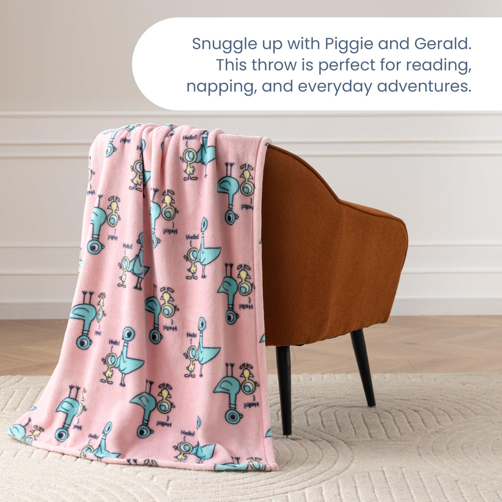 Berkshire Blanket VelvetLoft® Luxury Soft Polyester Throw Blanket, Don’t Let The Pigeon Drive The Bus, 50 x 70in(Official Mo Willems® Product)