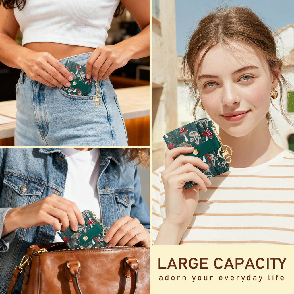 Jogjam Small Ladies Wallet, Rfid Slim Thin Compact Credit Card Women Wallet, PU Leather Bifold Cash Wallet, Zipper Coin Pocket & ID Window, Female Gifts Beige and Brown
