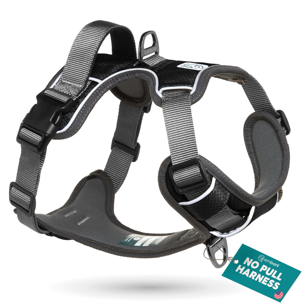 Embark Adventure Dog Harness for Small, Medium & Large Dogs – No Pull, Reflective Trim, Heavy Duty Oxford, 2 Leash Clips, Gel-Lined Handle, Soft Padded