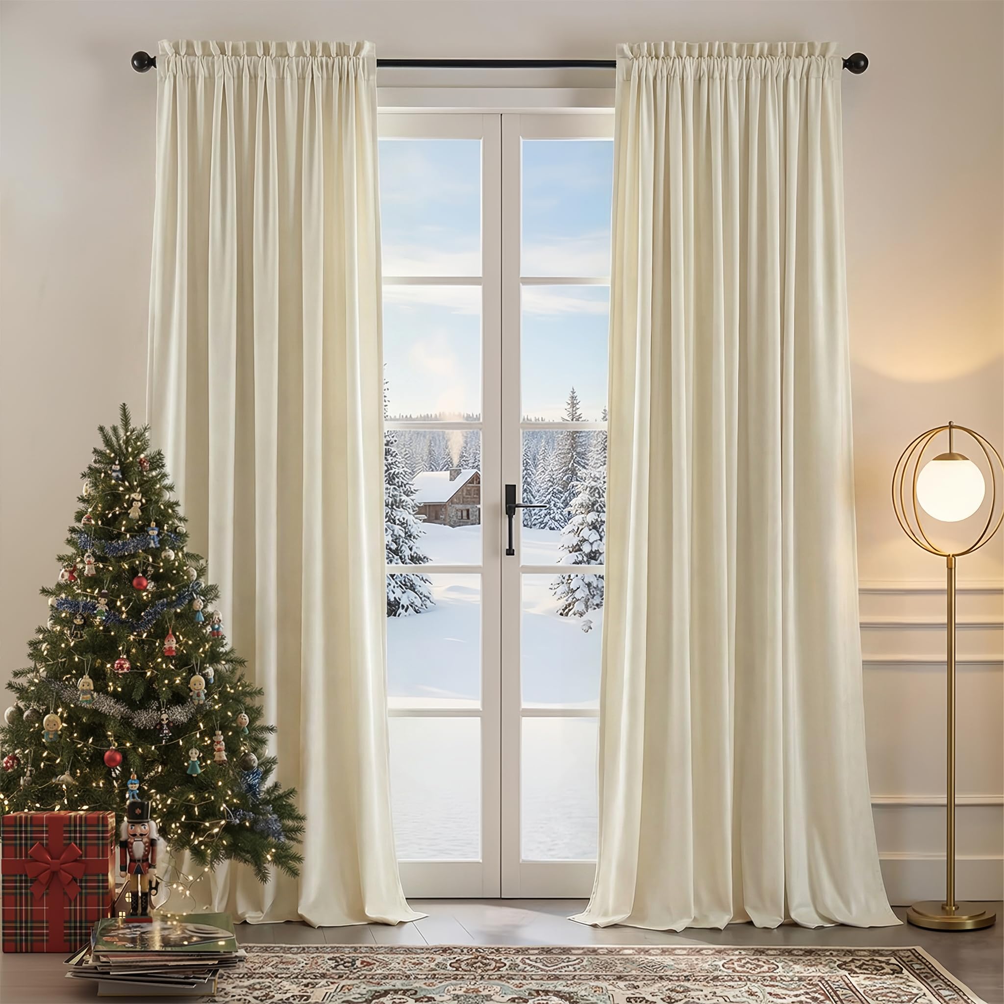 Nemia Dark Green Velvet Curtains Thermal Insulated Blackout Curtain for Bedroom Window Living Room Darkening Luxury Vintage 63 Inches Long Heavy Drapes Panels Rod Pocket Set of 2