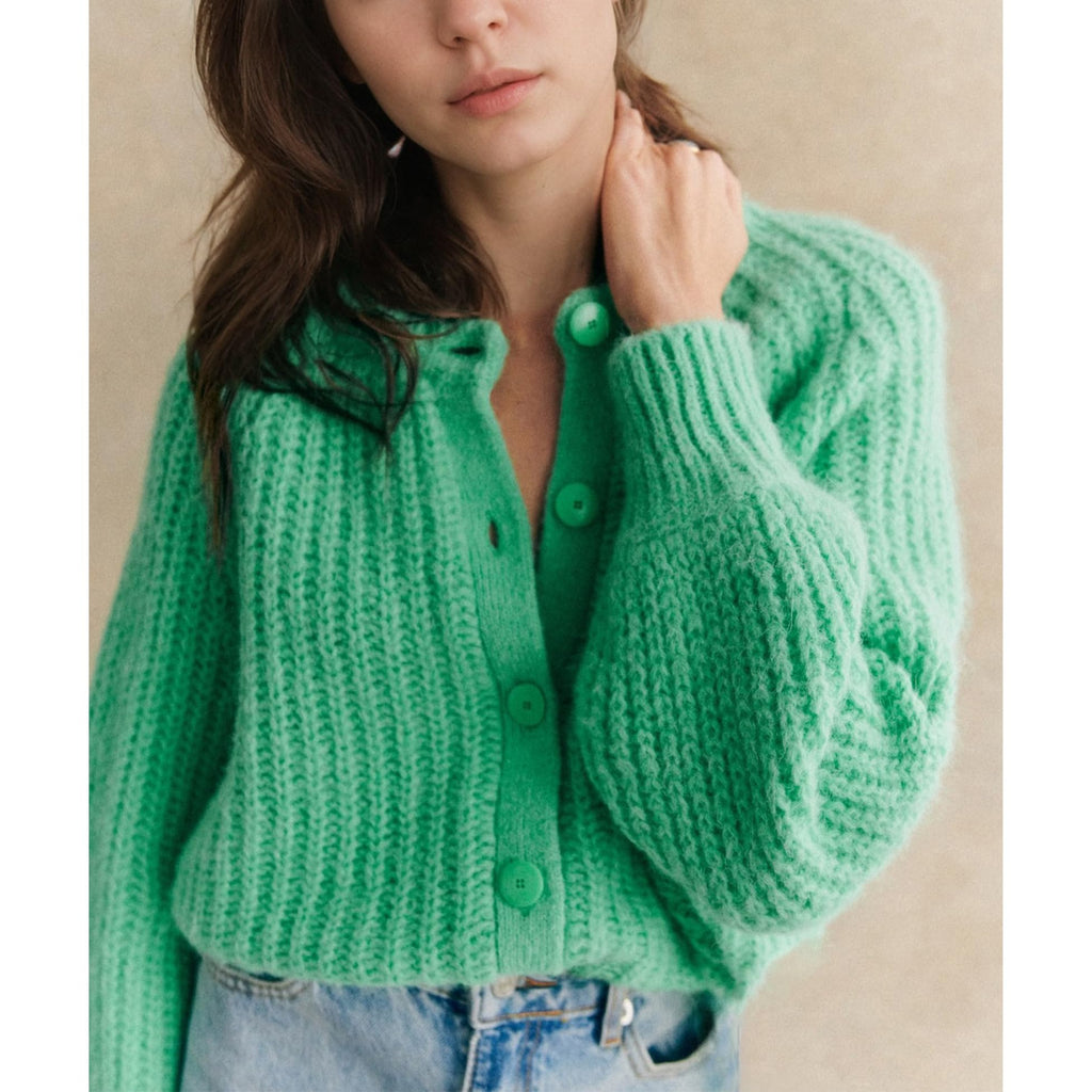 Hixiaohe Cardigan Sweater for Women Long Sleeve Button Y2K Chunky Knit Sweater Fall Casual Open Front Outwear Knitwear Coat