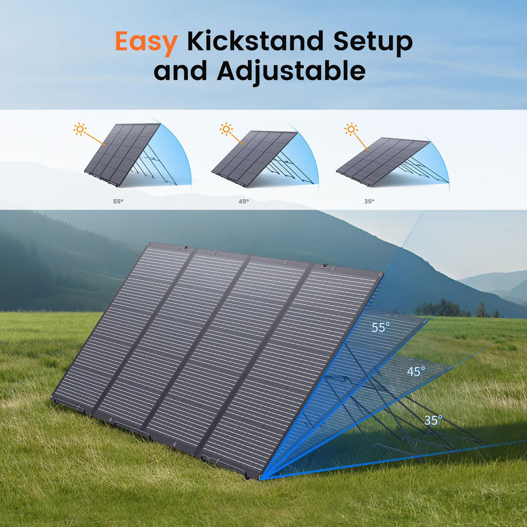 Portable Solar Panel 80 Watt for Power Station, IP67 Waterproof Foldable Solar Cell Solar Charger w/ XT60 Anderson DC 8mm 7909 5521 Connector for Camping, RV, Off Grid Living