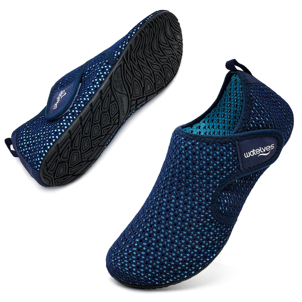 WateLves Water Shoes for Women Men Swim Beach Aqua Socks Quick Dry Barefoot House Slippers Travel Shoes with Adjustable Magic Tape for Pool Diving Boating Yoga Surf