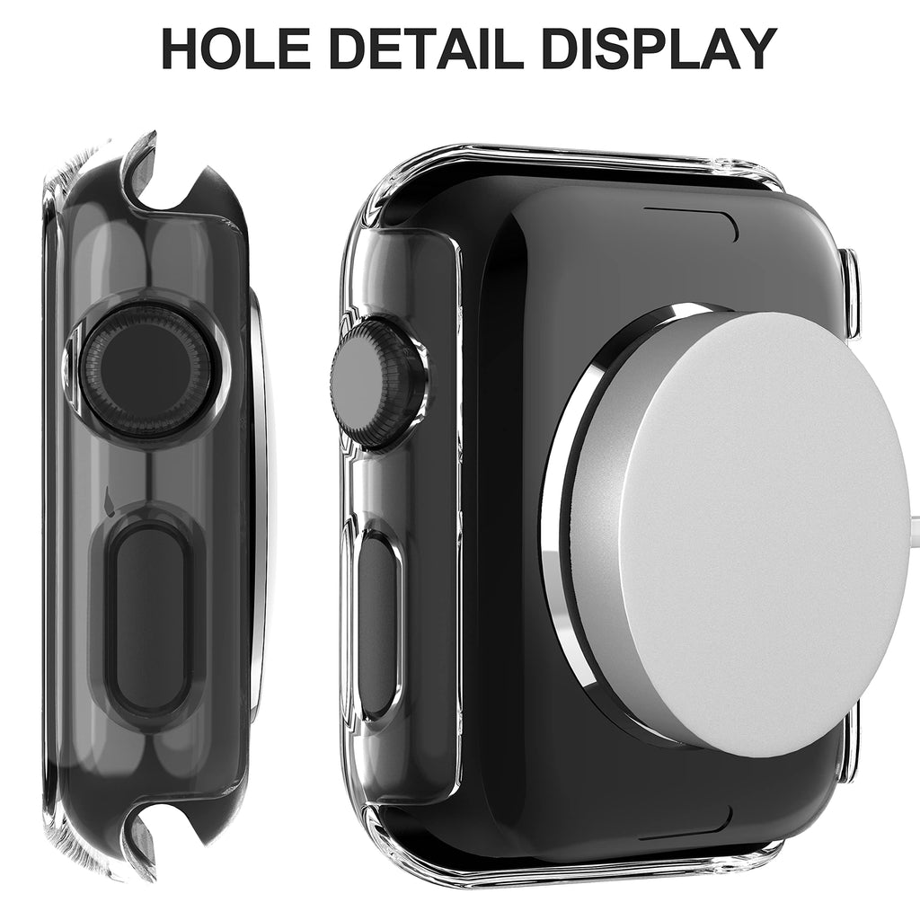 Diruite 2-Pack for Apple Watch Series 3/2/1 38mm Case, Ultra-Thin All-Around Tempered Glass Screen Protector Protection Cover for iWatch 38mm - Black