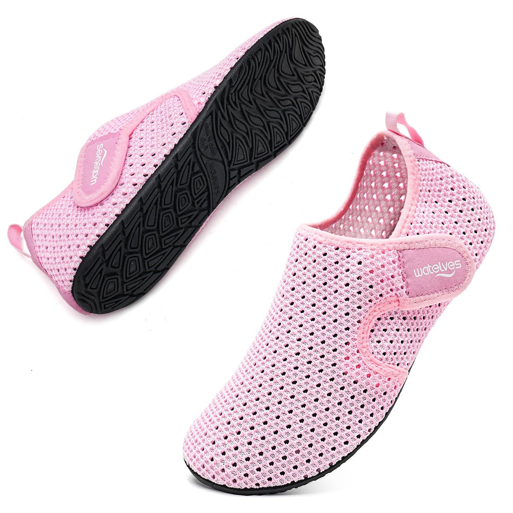 WateLves Water Shoes for Women Men Swim Beach Aqua Socks Quick Dry Barefoot House Slippers Travel Shoes with Adjustable Magic Tape for Pool Diving Boating Yoga Surf