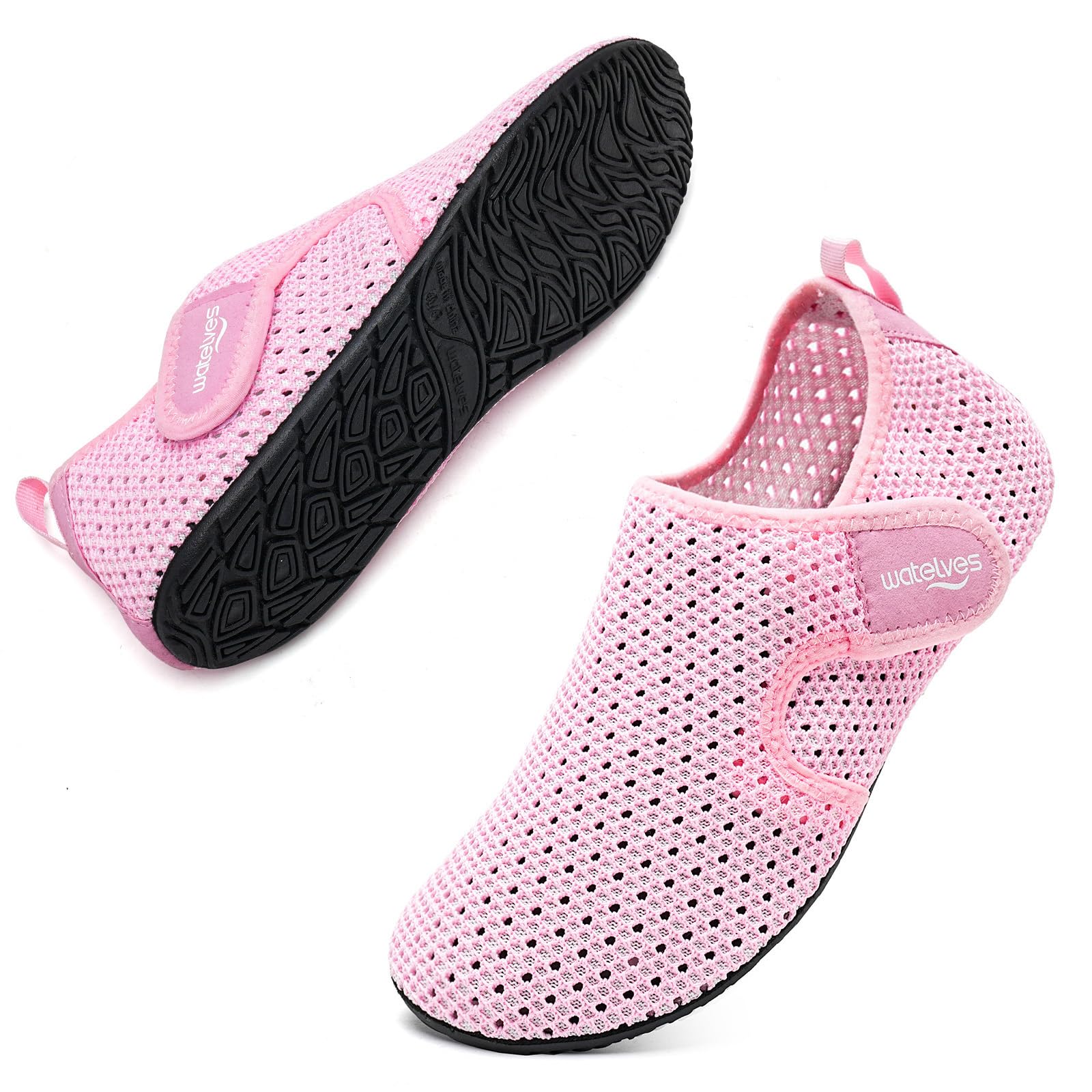 WateLves Water Shoes for Women Men Swim Beach Aqua Socks Quick Dry Barefoot House Slippers Travel Shoes with Adjustable Magic Tape for Pool Diving Boating Yoga Surf