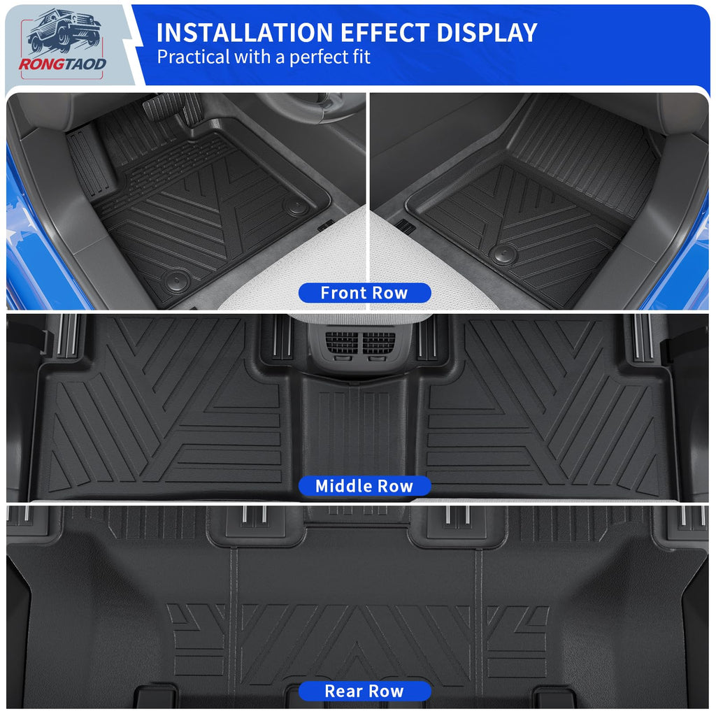 Rongtaod Back Seat Protector Compatible with 2021-2025 2026 Kia Sorento 6&7 Seats Back Seat Cover Kick Mats Cargo Liner Trunk Mat TPE All Weather 2024 Sorento Accessories (2nd Row Backrest Mat)