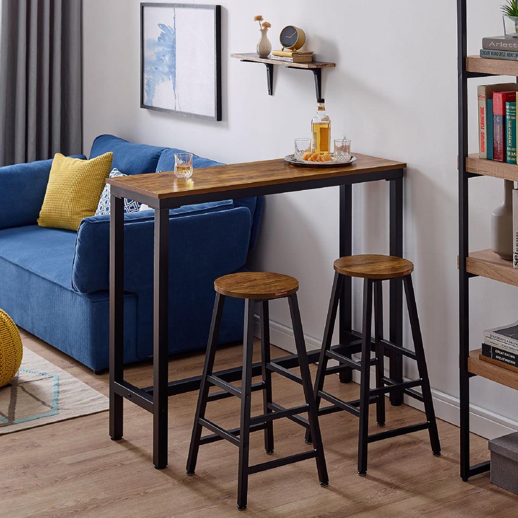 Mr IRONSTONE Bar Table, 47" Pub High Top Table Rectangular Bar Height Table Sofa Console/Dining Coffee Table, for Narrow Space, Living Room, Vintage