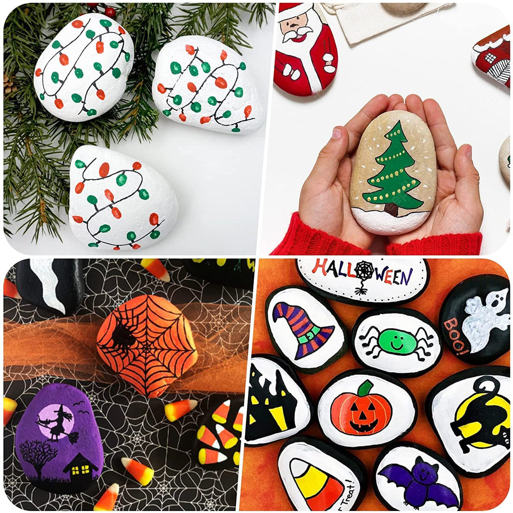 River Rocks for Painting 10 Pcs Large 2-3 Inch Flat Smooth Painting Stones Craft Rock to Paint for Kids Crafts Painting Bulk