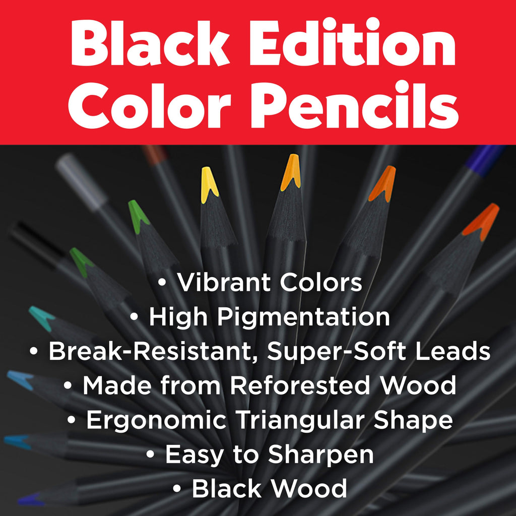 Faber-Castell Black Edition Colored Pencils| Great Back to School Art Supplies | Classic (12 Count)