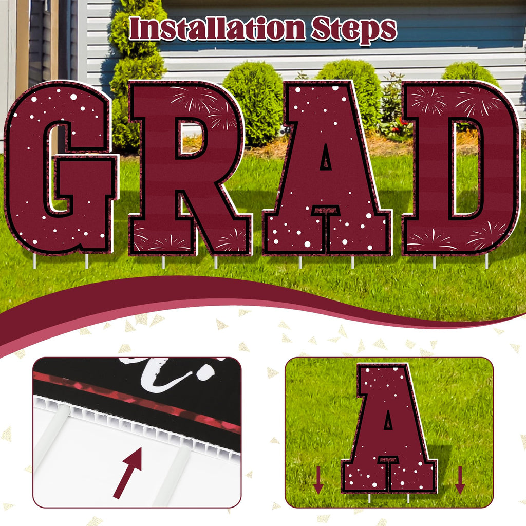 HOVACY 20 PCS Black Gold Graduation Yard Signs Class of 2026 | Black Gold 20 PCS, 40 Stakes, 11.57 x 16.14 in, Corrugated Plastic, Waterproof, Congrats Grad Sign, Graduation Sign