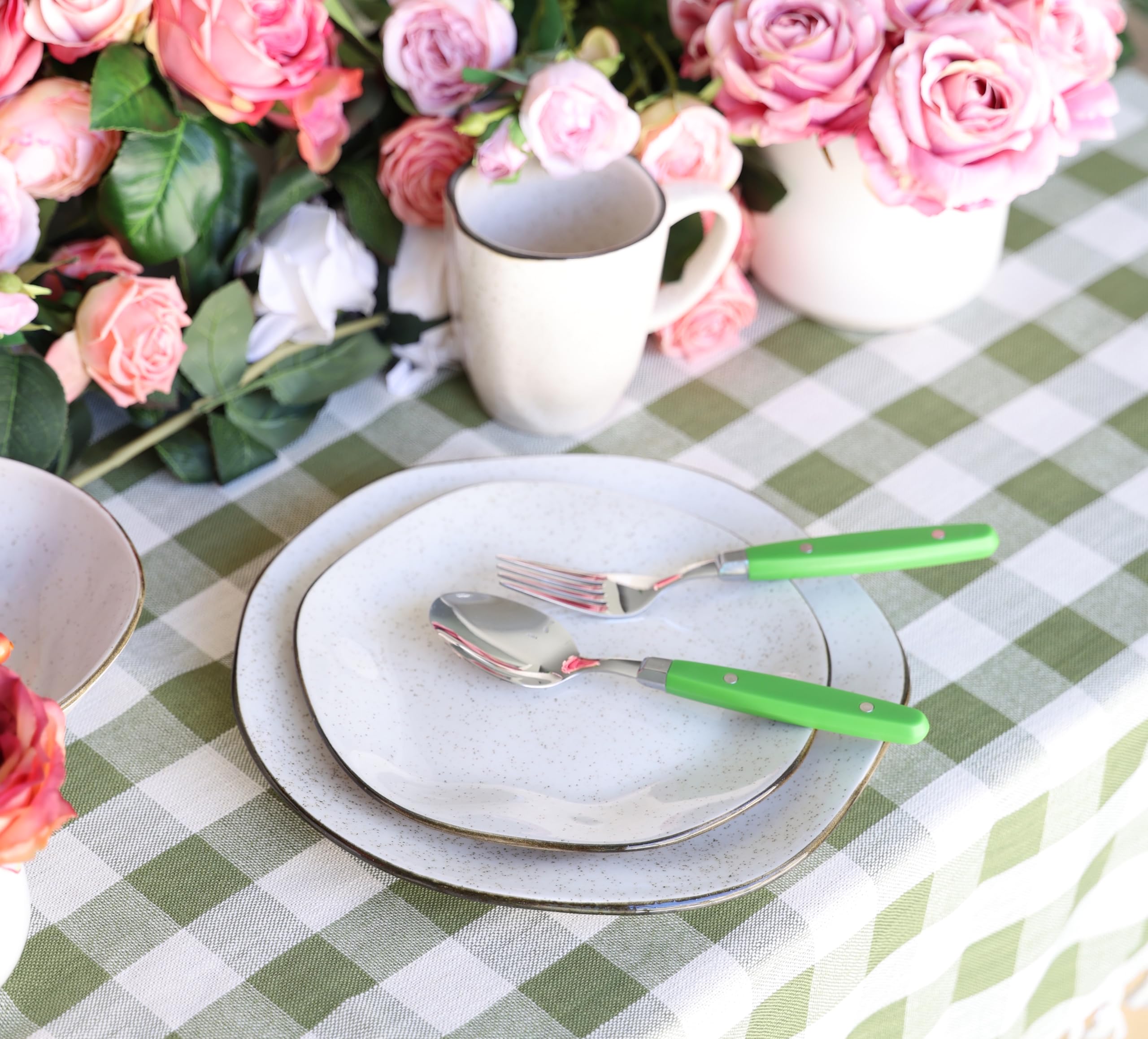 ANNOVA Silverware Set, Retro/Rivet Colorful Stainless Steel Tableware Kitchen Flatware Set Utensils, Includes Dinner Knives, Forks, Spoons, Salad Forks & Dessert Spoons (Brown, 20 Pieces)