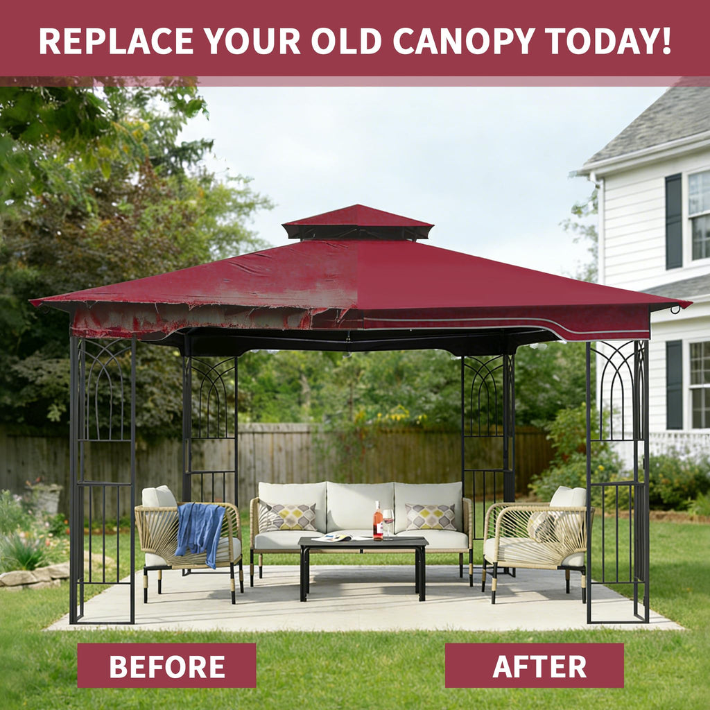 SCOCANOPY Replacement Gazebo Canopy Compatible with 10 x 12 Regency II Patio Gazebo Model L-GZ798PST,A101004104,A101004105,(Forest Green)