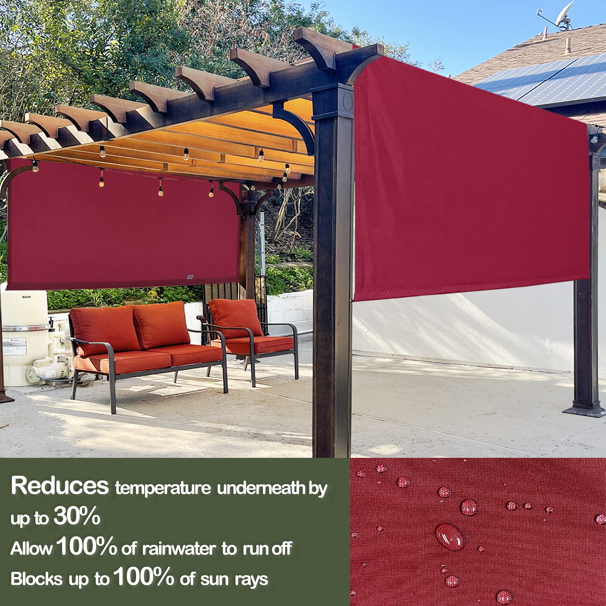 Alion Home Waterproof Pergola Cover - Universal Replacement Canopy (12' L x 8' W, Sand)