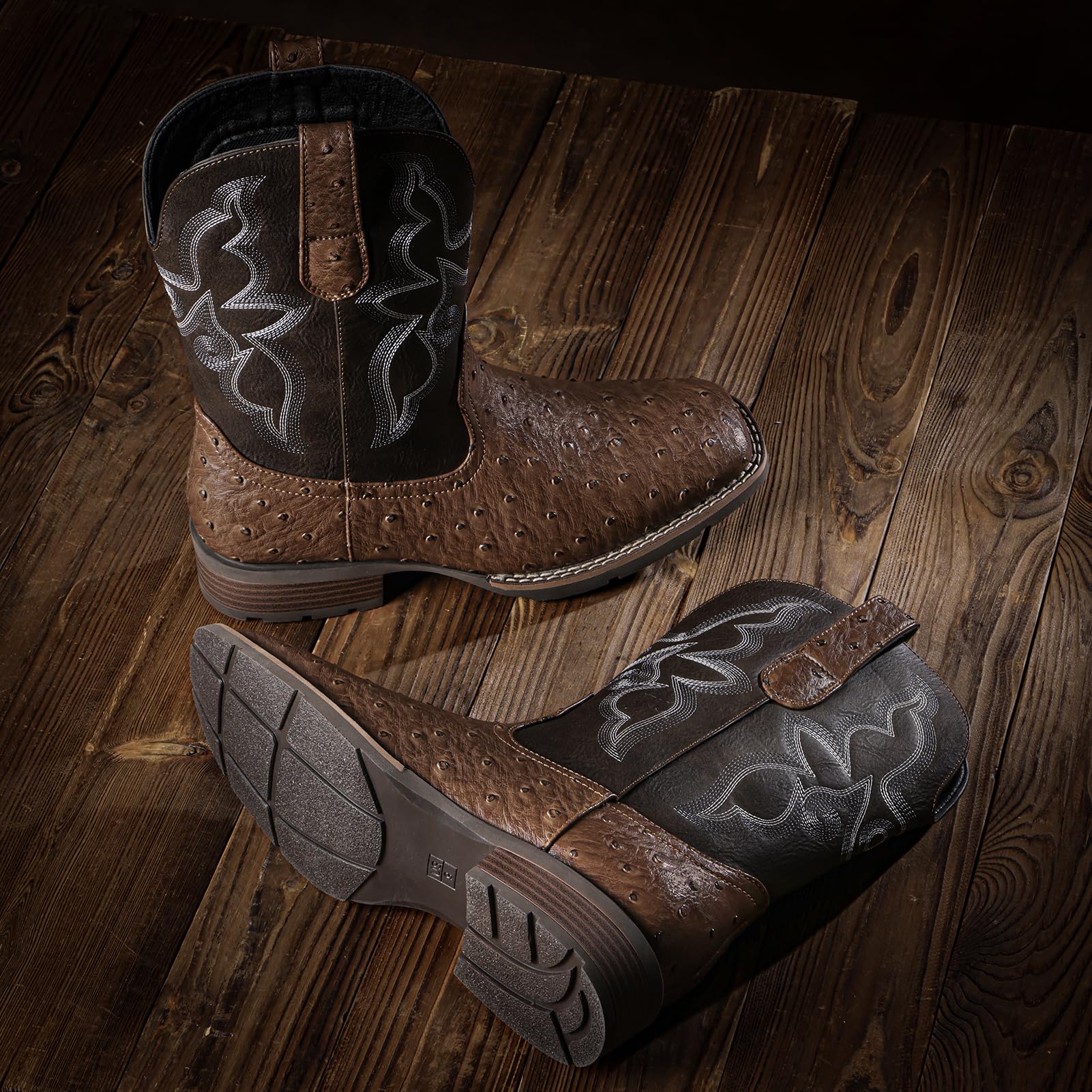 Cowboy Boots For Men - Western Boot Men's Cowboy Boots With Square Toe | Cowboy Western Boot | Pull-on Boots| Old West Style Embroidered