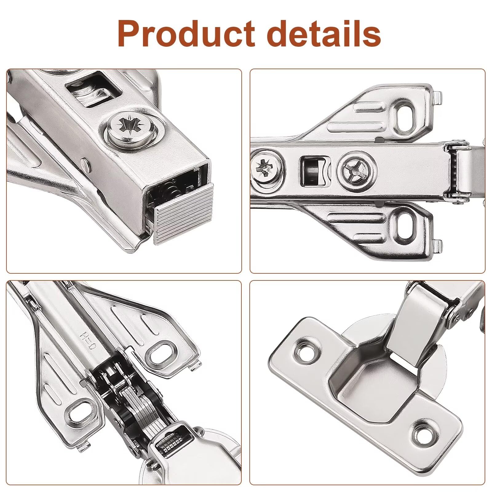 1 Pairs （2 Pack） Soft Close Kitchen Cabinet Door Hinges fit for Face Frame Cabinet,105 Degree Opening Angel Self Closing with Mounting Screws by Probrico