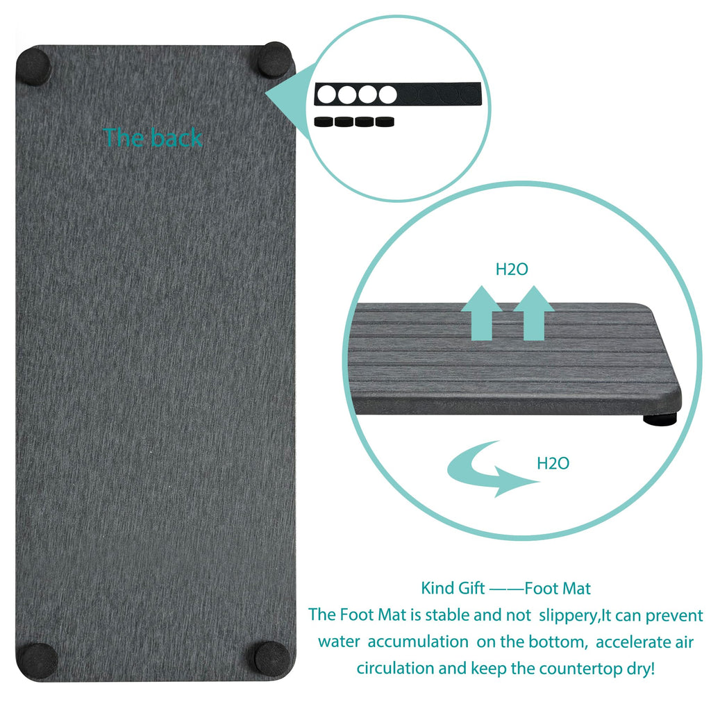 NiuYichee 2 PCS Water Absorbent diatomite Coasters, 7.1" x 3.5" Water Absorbing Stone Tray for Sink, Stone Drying mat for Kitchen Counter, Stone soap Tray Used for Hand Soaps & toiletries & Plants