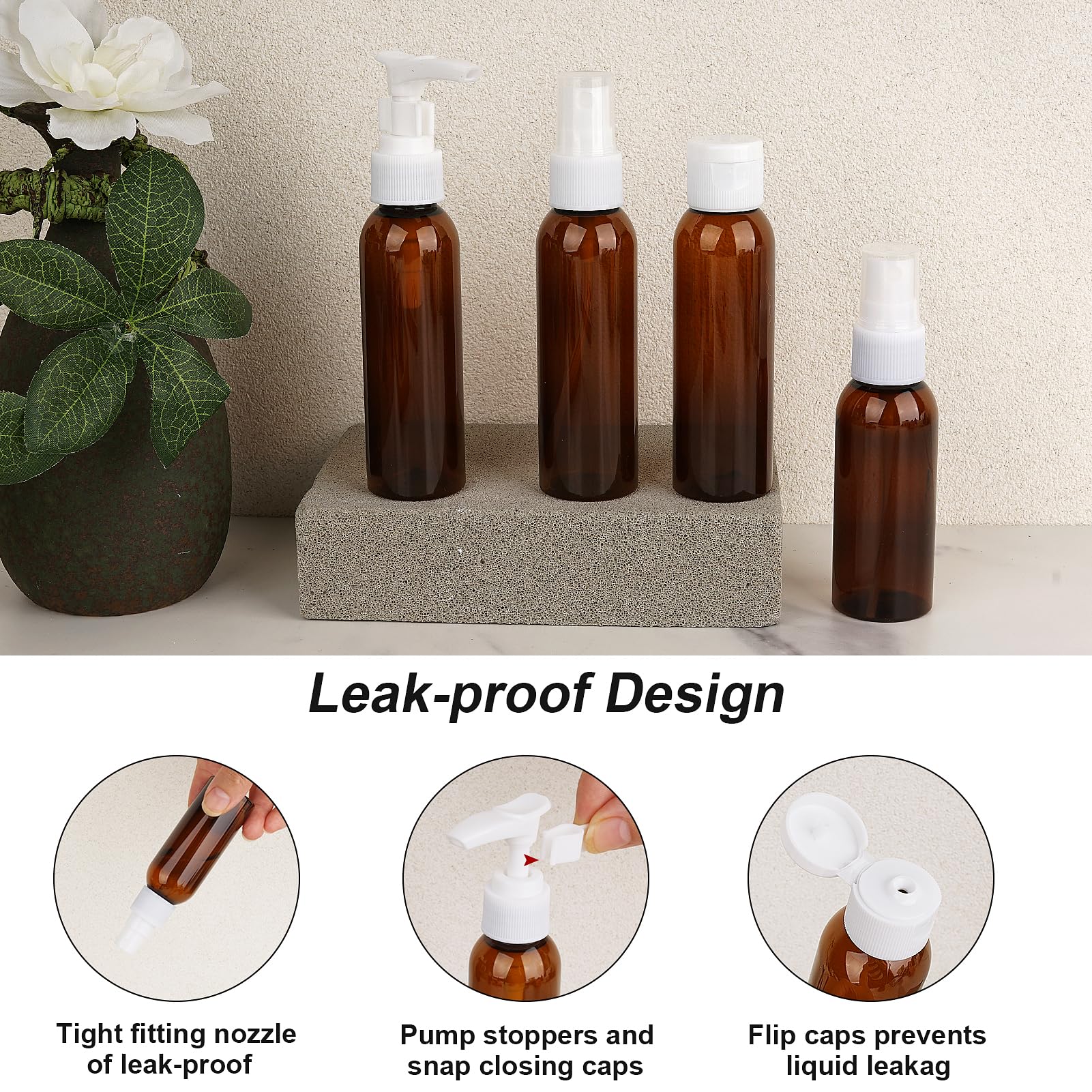 Cosywell Travel Size Bottles for Toiletries 13 Pack 2oz TSA Approved Toiletry Bottles Leak Proof Travel Kit for Women Men TSA Clear Toiletry Bag Shampoo Lotion Skincare Cosmetic Container