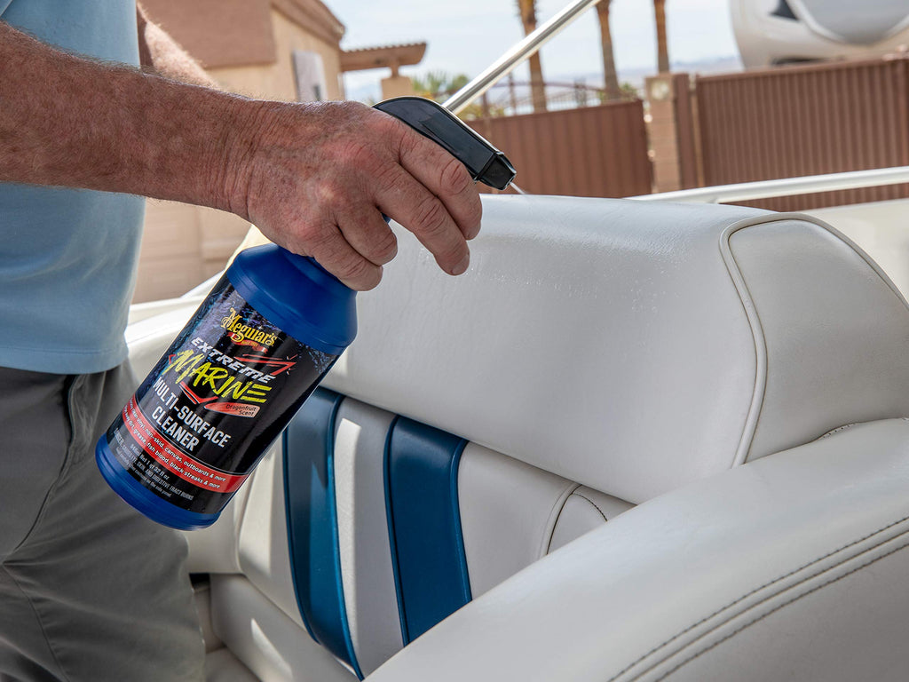 Meguiar's Extreme Marine Multi-Surface Cleaner M180332 - Pro Multi-Surface Cleaner for RV and Marine Detailing, Removes Dirt Grime & Stains from Vinyl, Gel Coat, Non Skid, Carpet and More, 32 Oz Spray
