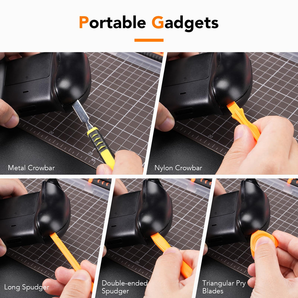 JOREST Repair Kit for Xbox One/360/X PS4 PS3 PS5, PH0 T6 T8 T10 Torx Security Screwdriver, Crowbars,Tweezers, Cleaning Tool for Controller and Console