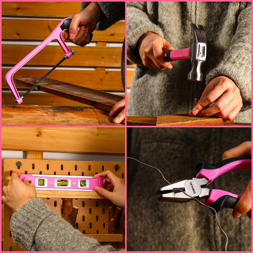Tool Set: Tool Kit with 12V Cordless Drill, Hand Toolbox with storage case, Mechanic Tool set for Home Repairs, Green