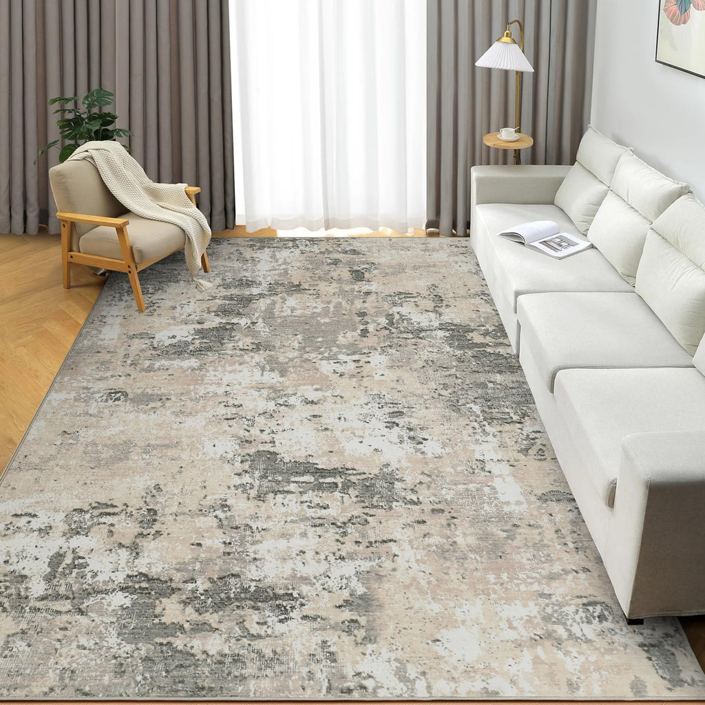 ROYHOME Modern Scalloped Abstract 2x3 Area Rug Non Slip Non Shedding Low Pile Stain Resistant Rug for Entryway Kitchen Bedroom,Black Yellow