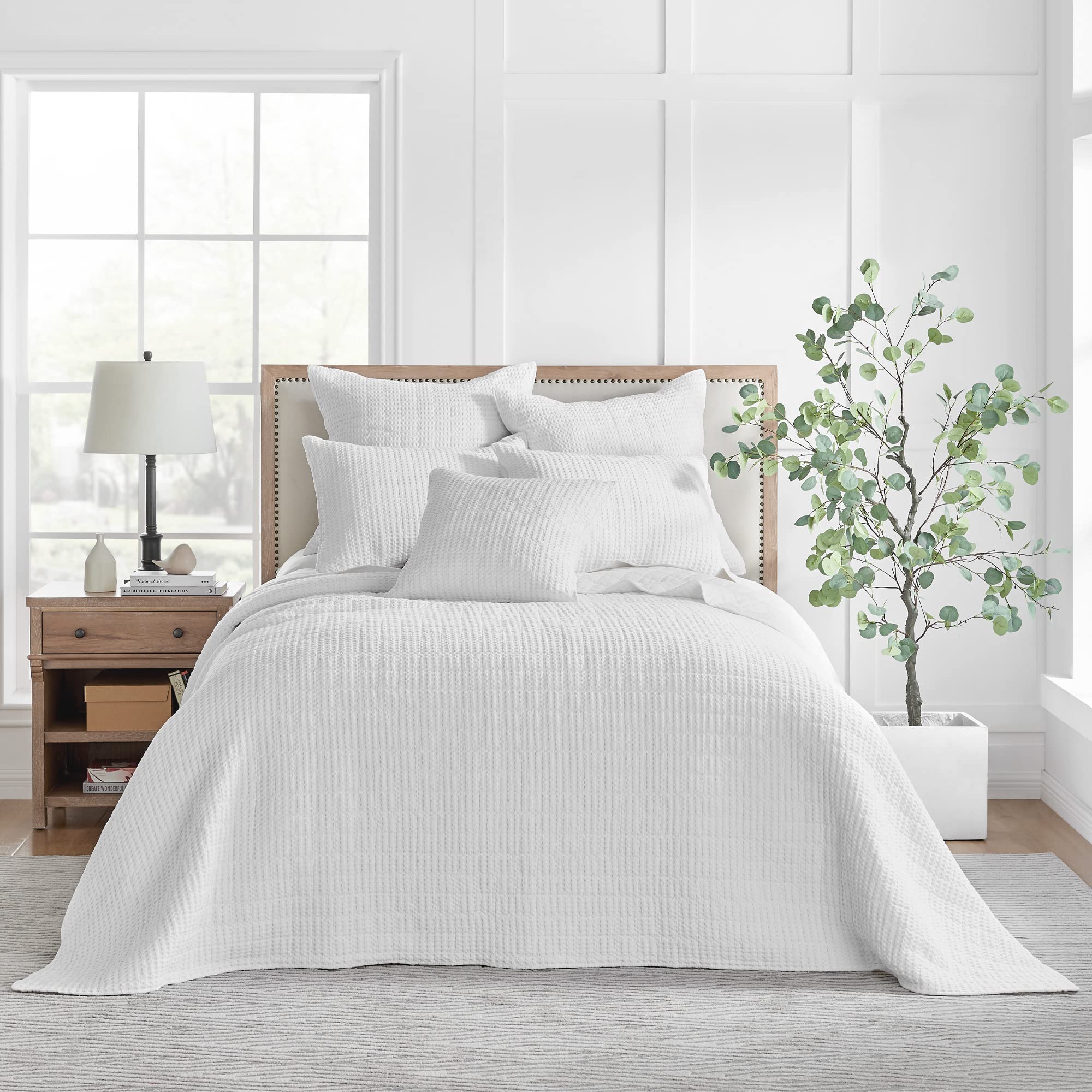 Levtex Home Mills Waffle Twin Bedspread Set (84x104in) with 1 Pillow Sham (26x20in) - Adobe - 100% Cotton Twin Size Bedspread Set - Lightweight, Soft, Pre-Washed