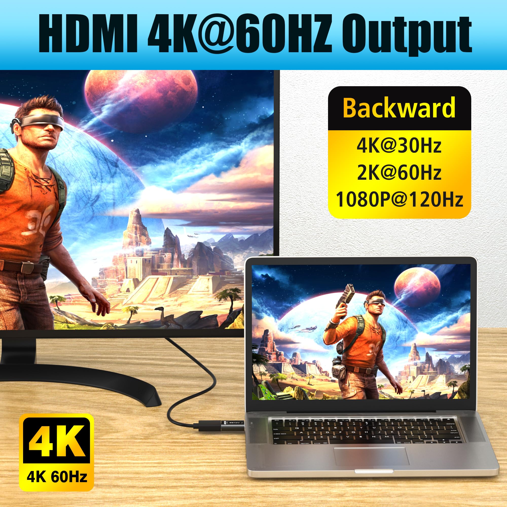AGVEE 1 Pack Display Port to HDMI 4K@30HZ Adapter, Alloy Shell DP Displayport PC to HDMI Display Coulper Converter, Backward Compatibile with 2K@60HZ 1080P@120HZ Full HDTV, Uni-Directional, Black