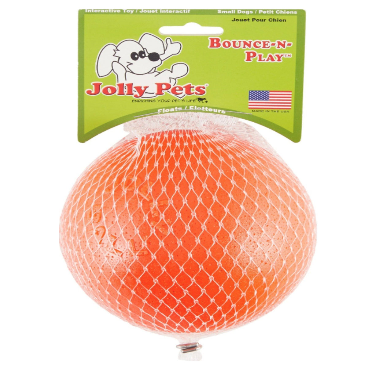 Jolly Pets Bounce-n-Play Dog Toy Ball, 6 Inches, Blueberry, All Breed Sizes