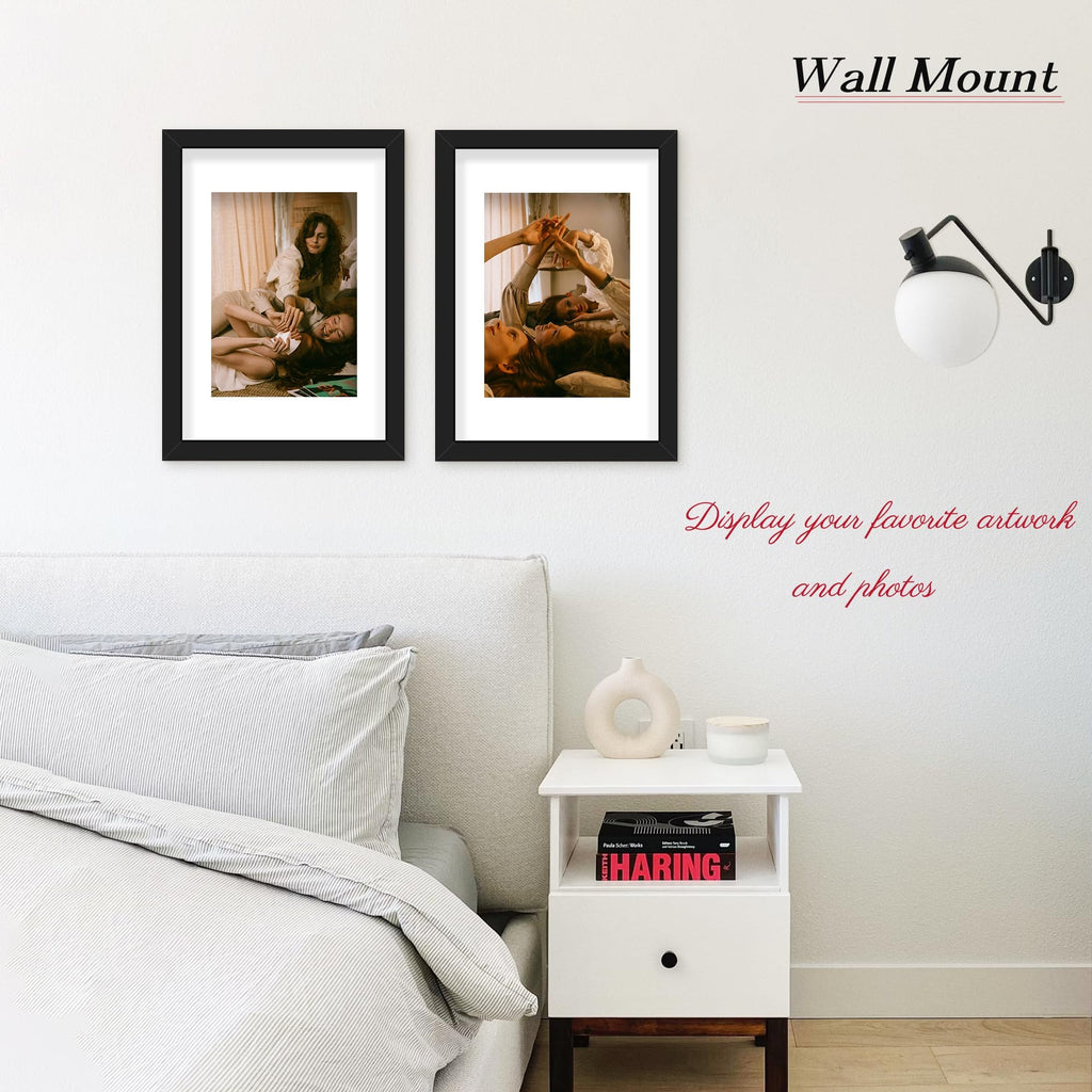 Picrit 24x34 Black Poster Frame 7 Pack, Display Pictures 20x30 Picture with Mat or 24 x 34 without Mat for Horizontal or Vertical Wall Mounting, Wall Gallery Photo Frames