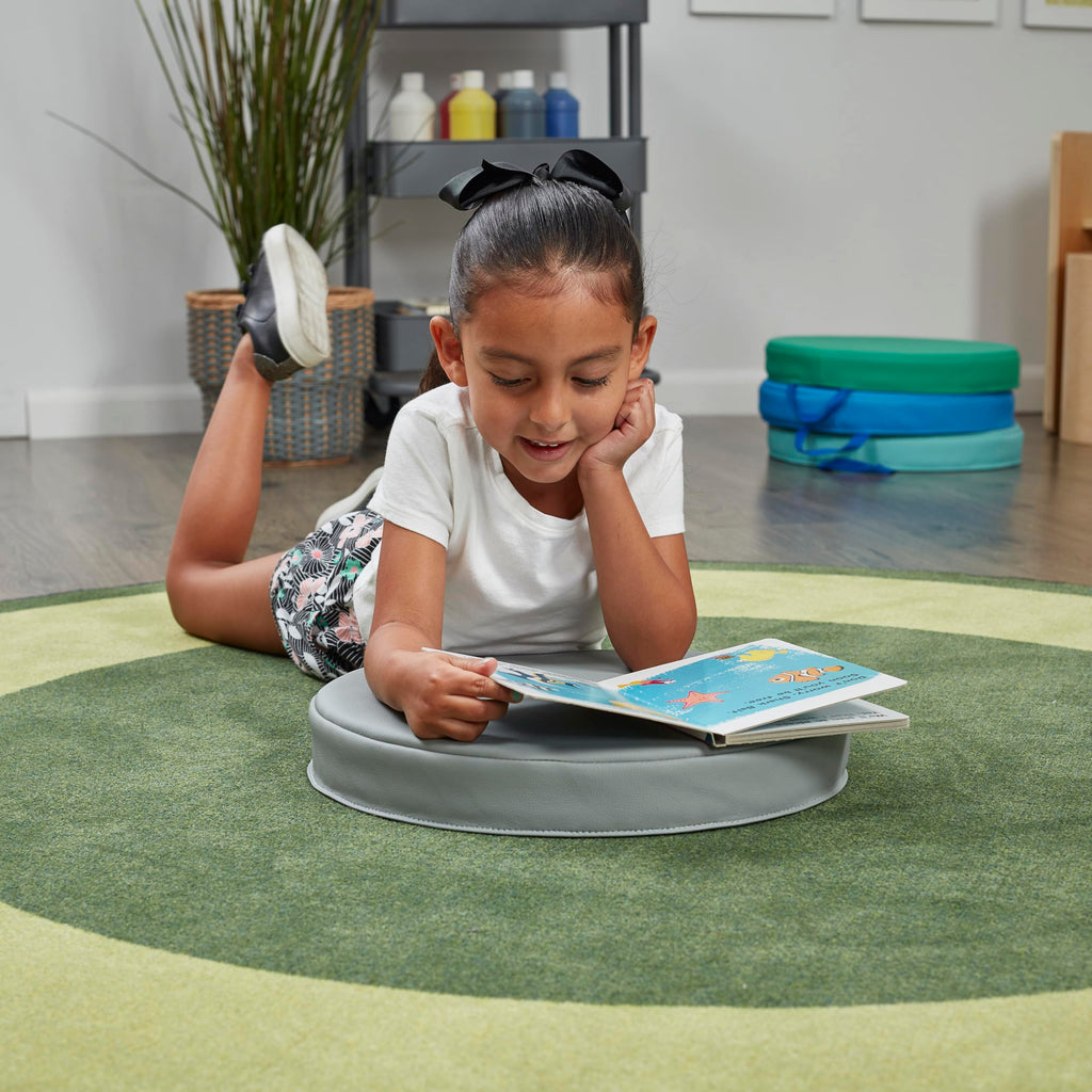 Factory Direct Partners SoftScape 15 inch Square Classroom Floor Cushions with Handles; Flexible Seating for Daycare, Preschool, Playroom; 2 inch Thick Deluxe Foam (6-Piece) - Assorted, 12228-AS