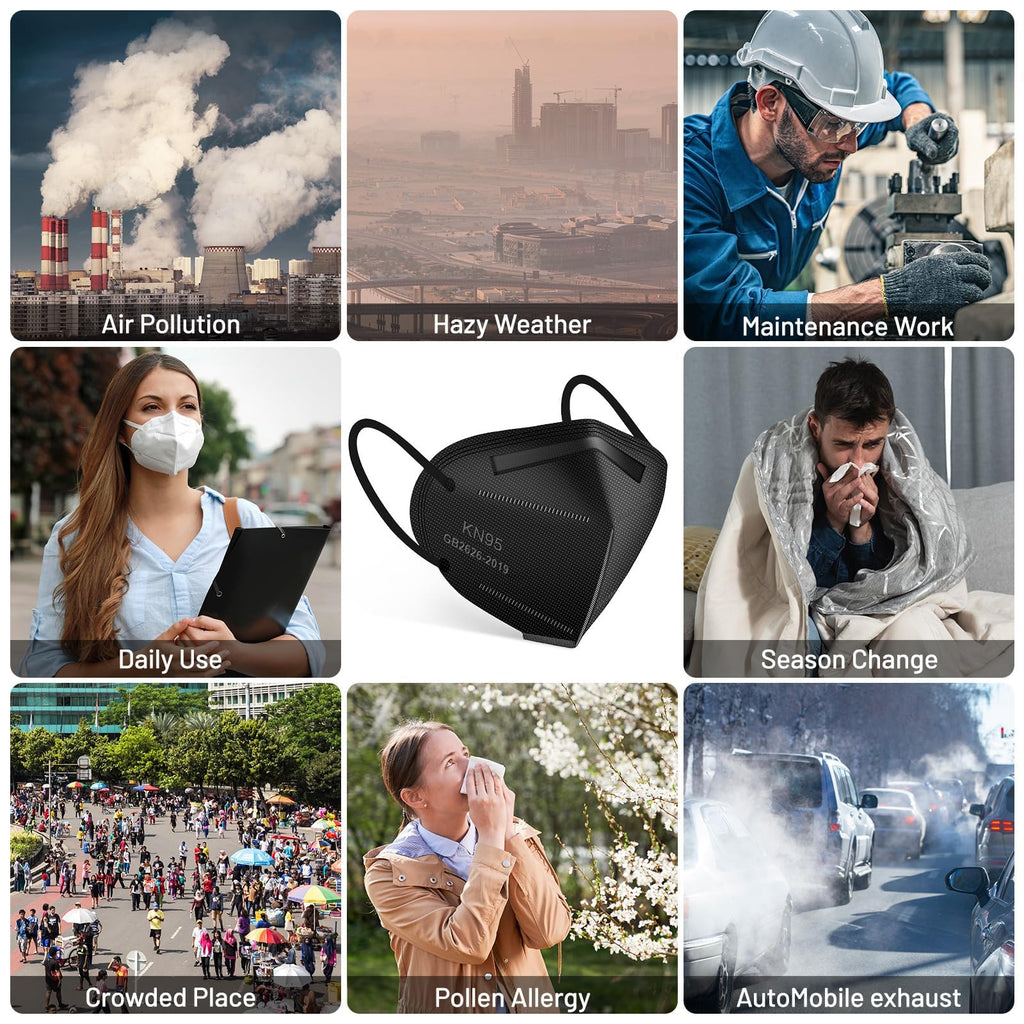 KN95 Face Mask 30pcs Disposable Face Masks Individual Packed Safety 5 Layers Breathable Cup Dust Masks Filtration>95%