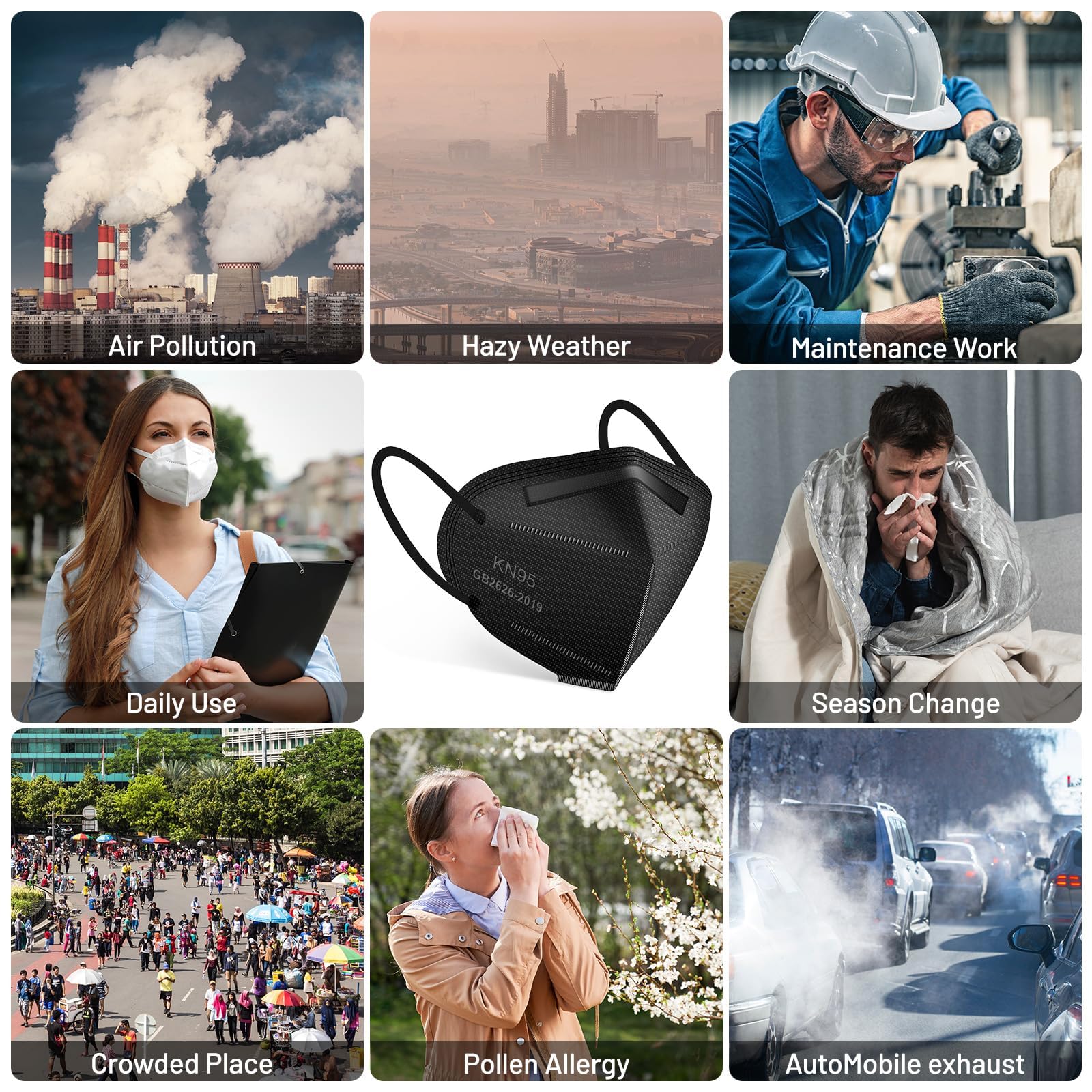 KN95 Face Mask 30pcs Disposable Face Masks Individual Packed Safety 5 Layers Breathable Cup Dust Masks Filtration>95%