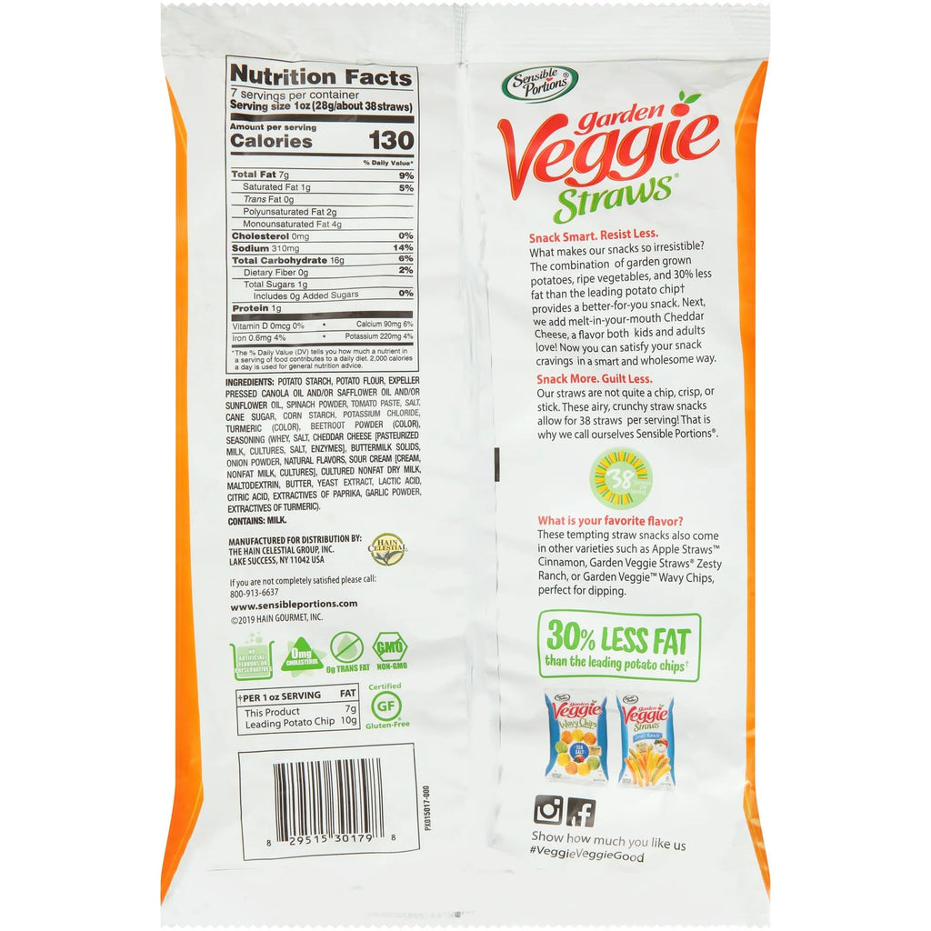 Sensible Portions Garden Veggie Snacks - Veggie Straws, Snack Size Variety Pack, Sea Salt & Zesty Ranch, 1 Oz (Pack of 24)