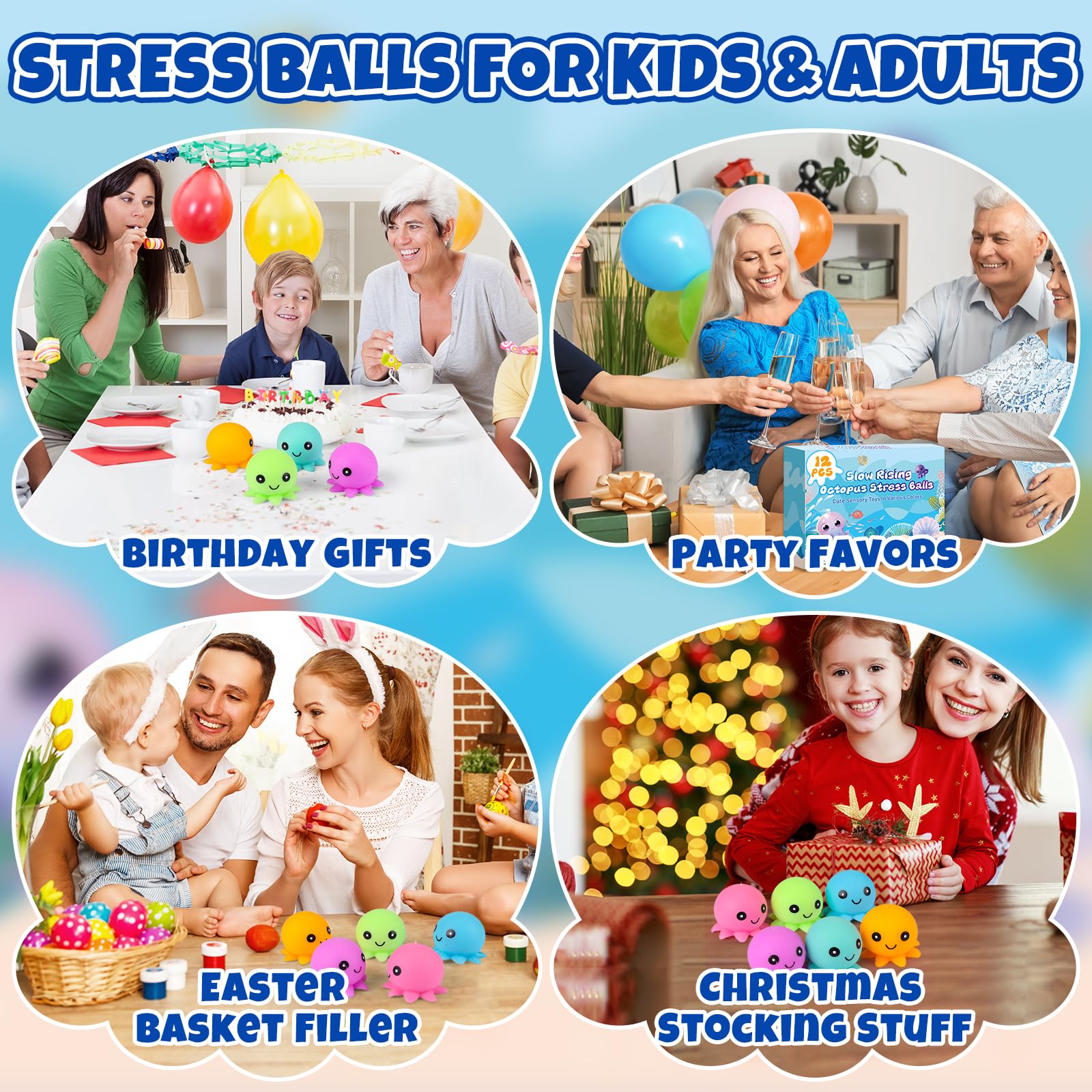 24 Pack Slow Rising Ice Cube Squishy Stress Balls，Stress Cube for Adults Kids , Bulk Taba Squish Fidget Toys, Square Squeeze Toy for Classroom Prizes, Mini Nice Cube Squishy for Party Favors