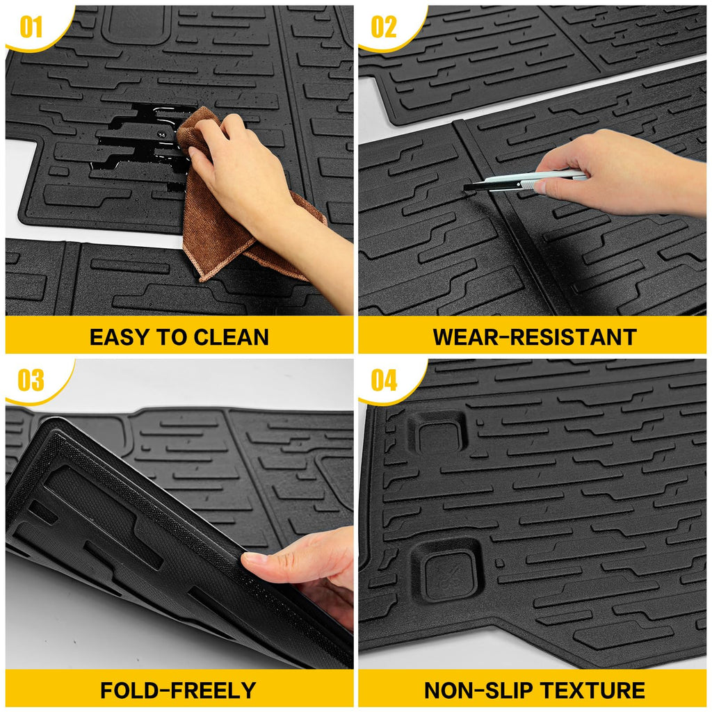 Cargo Mats for 2018-2025 Jeep Wrangler JL Unlimited 4X4 Trunk Mat with Backrest Liner, All Weather TPE Protector Rear Back Seat Mats for 18-25 Wrangler JL 4X4 4 Door Accessories