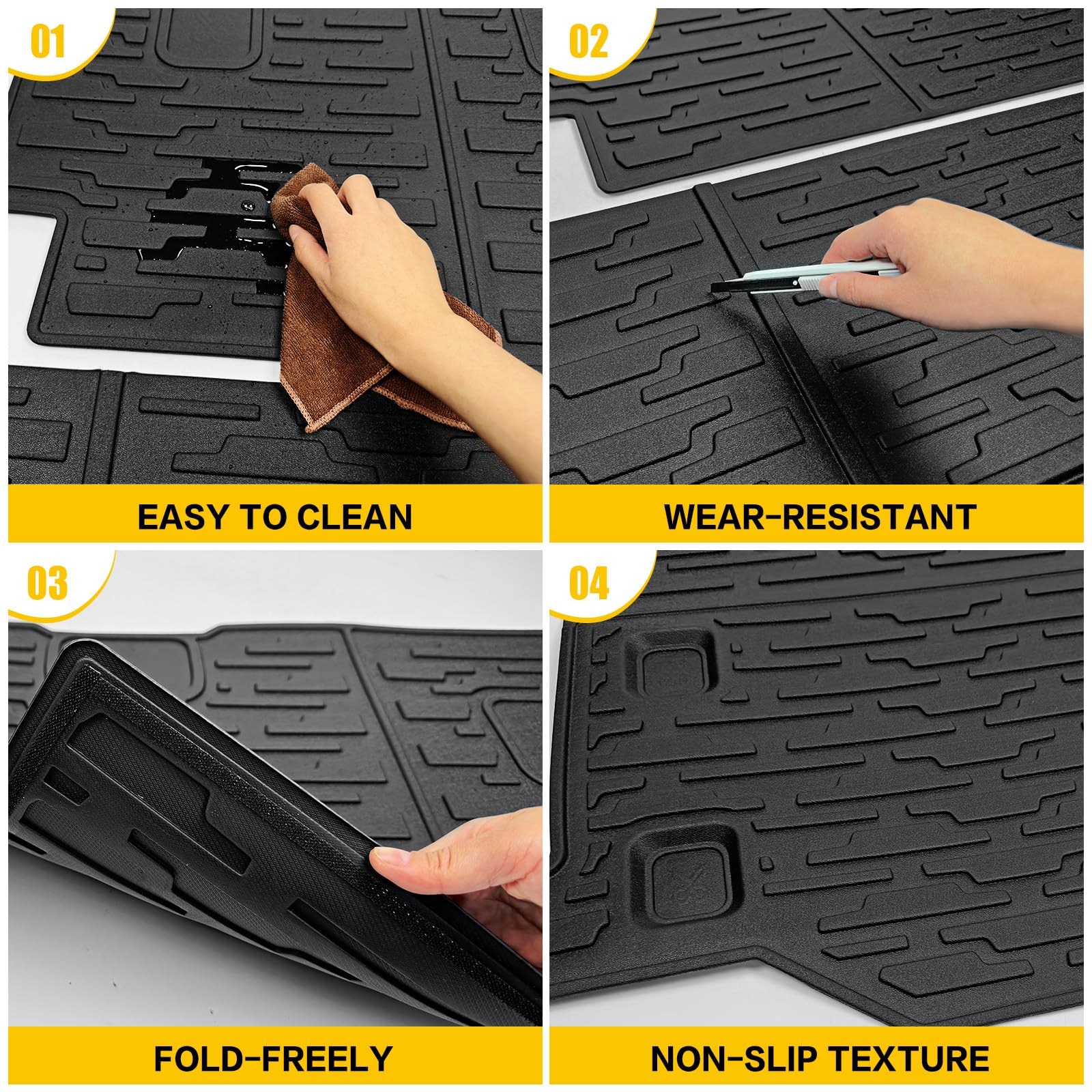 Cargo Mats for 2018-2025 Jeep Wrangler JL Unlimited 4X4 Trunk Mat with Backrest Liner, All Weather TPE Protector Rear Back Seat Mats for 18-25 Wrangler JL 4X4 4 Door Accessories