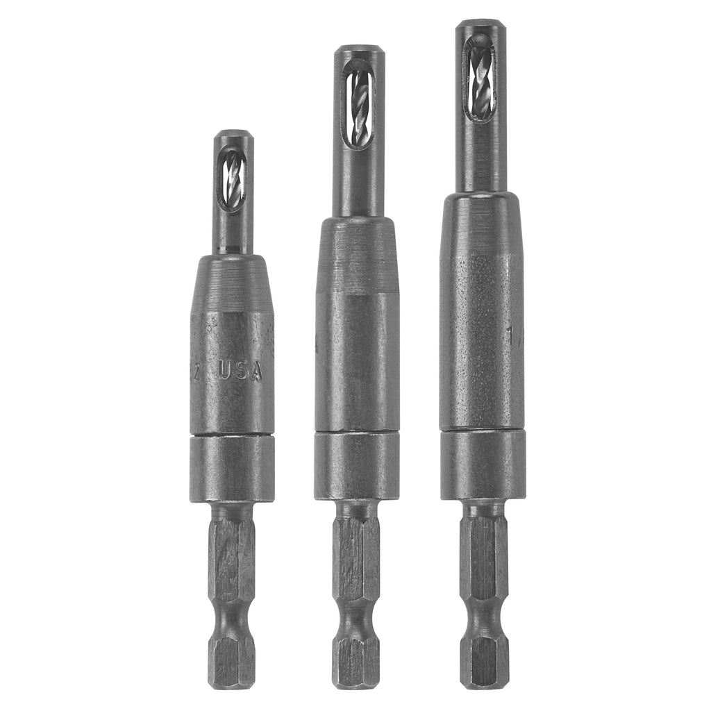 BOSCH CC2430 Clic-Change 1/4 in. Self-Centering Drill Bit Assortment, Woodworking Tools, Drill Bit Set (3-Piece)