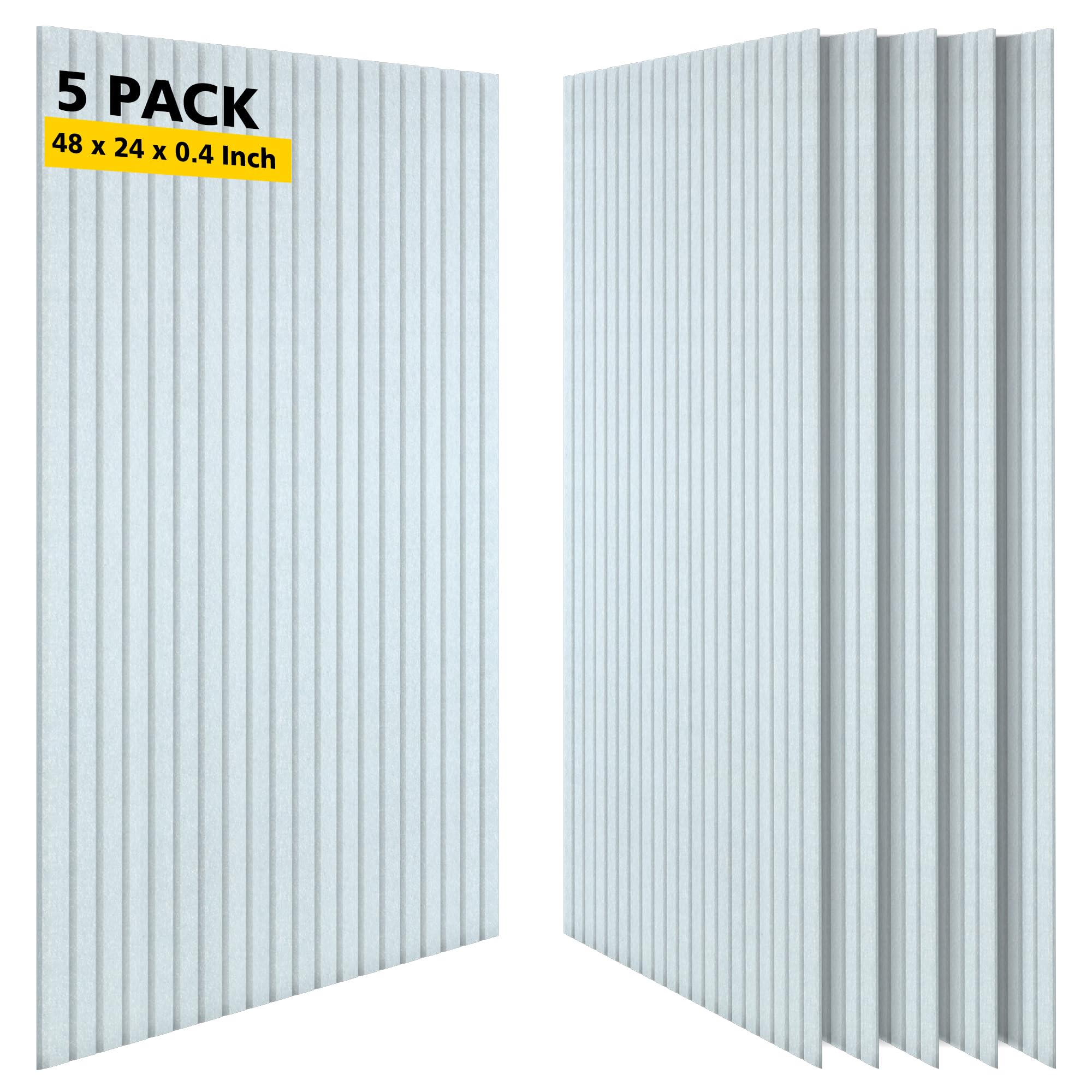 Art Acoustic Panels for Wall,5 Pack Sound Absorbing Panels,47.2” x 23.6” Soundproof Wall Panels,High-Density Acoustic Wall Panels,Decorative Sound Panels with Wood-Look