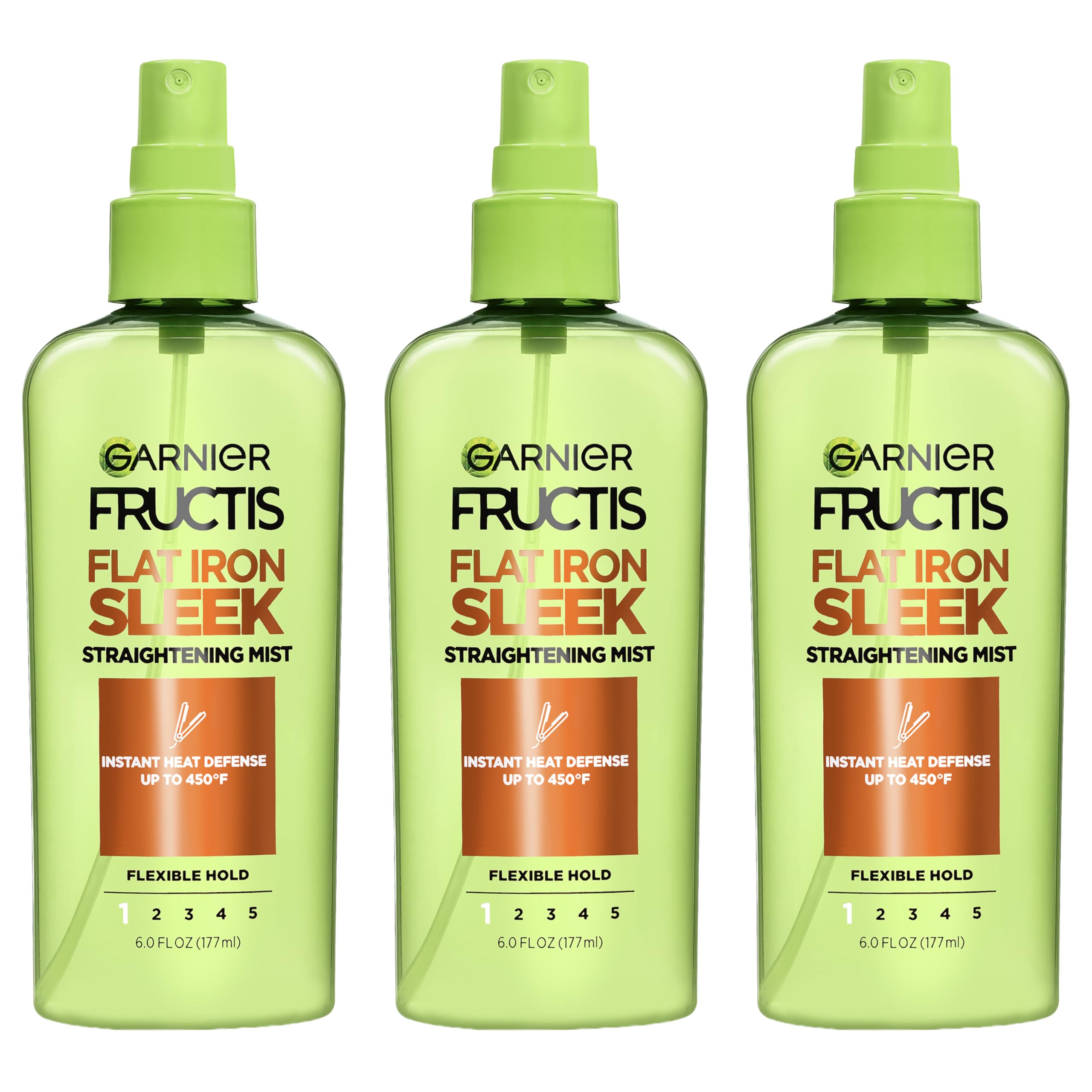 Garnier Fructis Style Flat Iron Perfector Straightening Mist for Heat Protection, Argan Oil, 6.0 Fl Oz, 3 Count (Packaging May Vary)