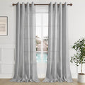 Aersas Black Bedroom Linen Curtains 63 Inch Length 2 Panel Privacy Energy Efficient Semi Sheer Black Linen Drapes for Living Room Modern Farmhouse Grommet Window Curtain for Nursery Office 52x63