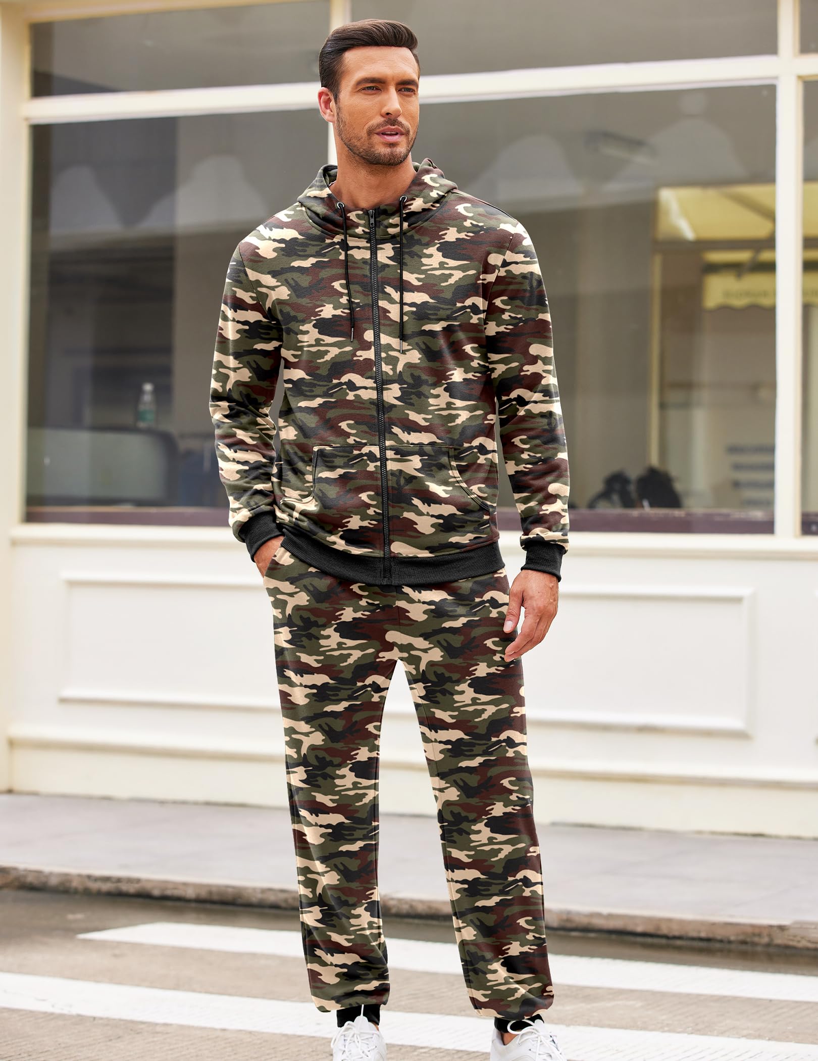 COOFANDY Sweatsuits for Men 2 Piece tracksuit Sets Full Zip Hoodie Sweatpants for Men Casual Sports Jogging Suits S-4XL