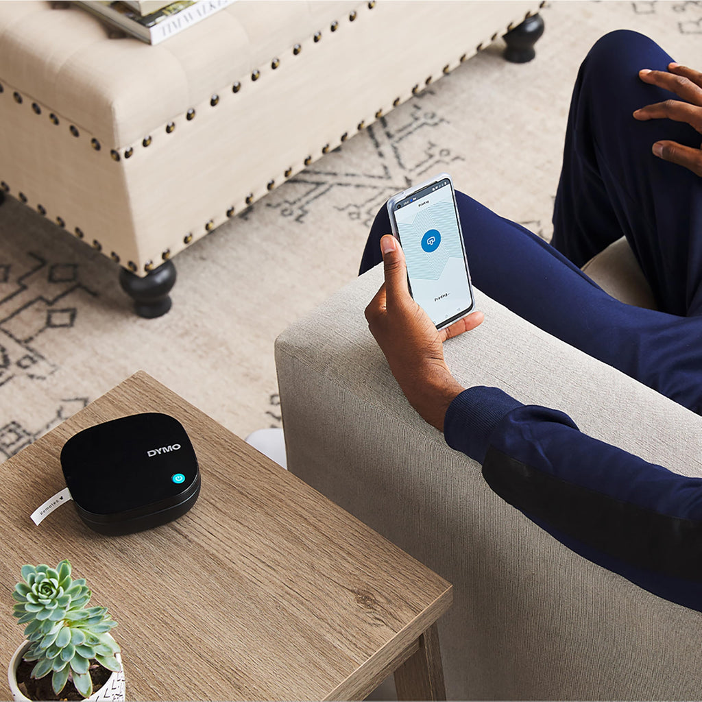 DYMO LetraTag 200B Bluetooth Label Maker, Compact Label Printer, Connects Through Bluetooth Wireless Technology to iOS and Android, Includes 1 White Paper Label Tape, Daydream Blue