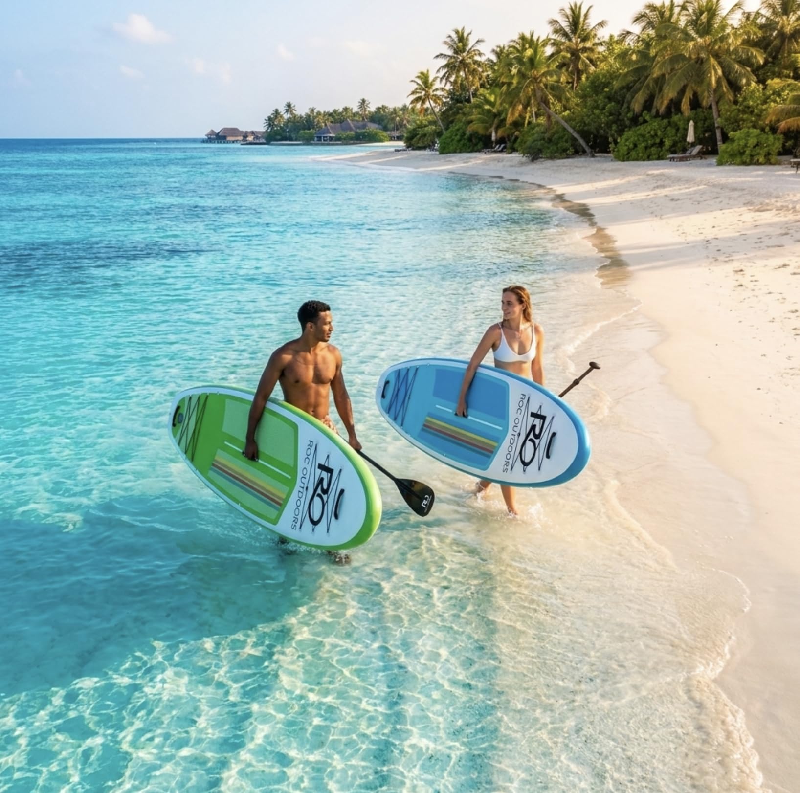 Roc Inflatable Stand Up Paddle Board 10' 6" with Premium SUP Paddle Board Accessories, Wide Stable Design, Non-Slip Comfort Deck for Youth & Adults
