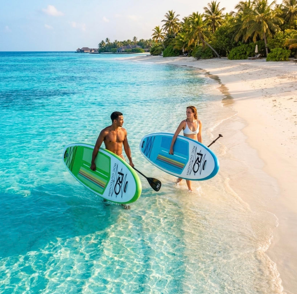 Roc Inflatable Stand Up Paddle Board 10' 6" with Premium SUP Paddle Board Accessories, Wide Stable Design, Non-Slip Comfort Deck for Youth & Adults