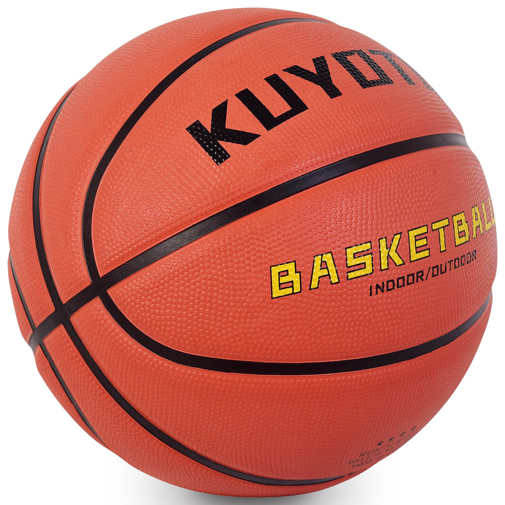 KUYOTQ Kids Youth Adult Size 3/4/5/6/7 (22/25.5/27.5/28.5/29.5") Basketball Premium Rubber or Faux Leather Basketball Indoor Outdoor Basketball for Boys Girls Womens Mens Basketball Gifts (Deflated)