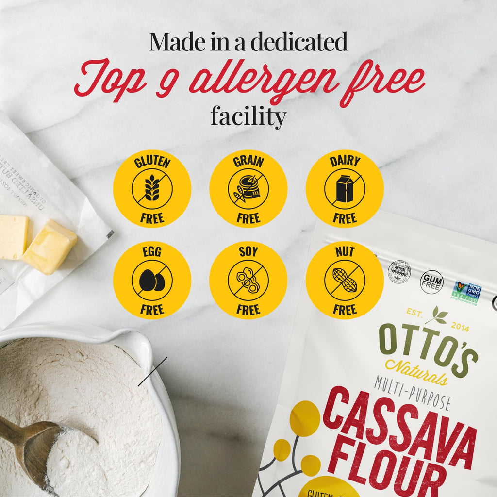 Otto's Naturals Multi-Purpose Cassava Flour, Non-GMO, Gluten-Free, Grain, Nut and Gum-Free, 1-to-1 Wheat Alternative, Paleo, AIP, 1 lb