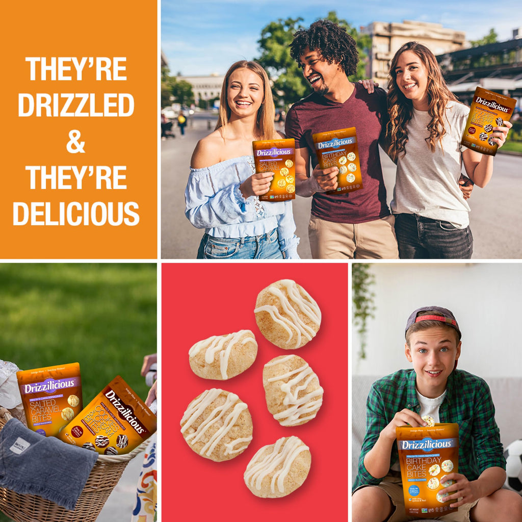 Drizzilicious Mini Flavored Rice Cakes - Rice Crisps, Healthy Snack for Adults and Kids, Vegan, Gluten Free Snack, 90 Calories Per 21 Pieces, S'mores & Cinnamon Swirl - 4 oz (Pack of 6)
