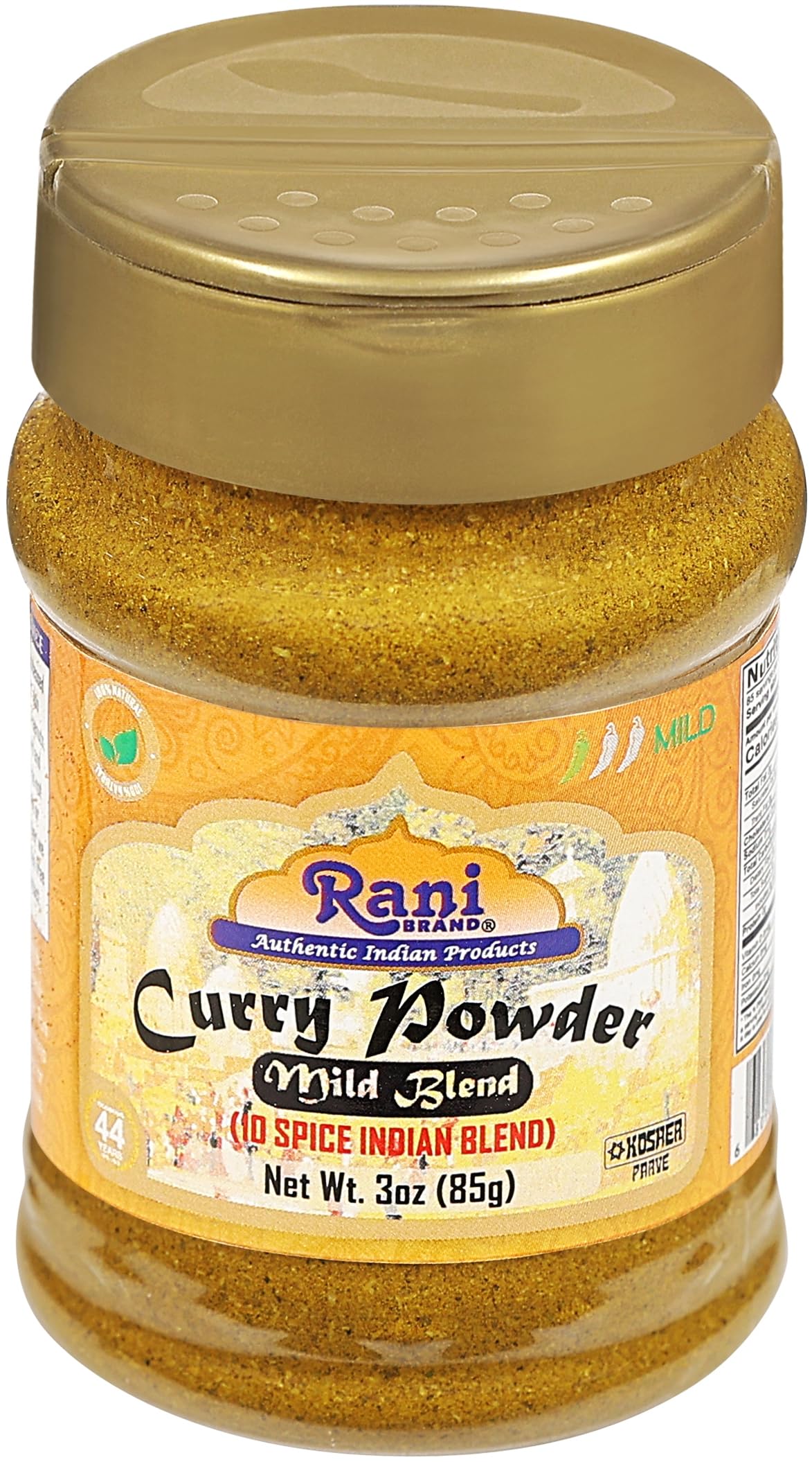 Rani Curry Powder Mild (10-Spice Authentic Indian Blend) 3oz (85g) PET Jar ~ All Natural | Salt-Free | NO Chili or Peppers | Vegan | No Colors | Gluten Friendly | NON-GMO | Kosher | Indian Origin
